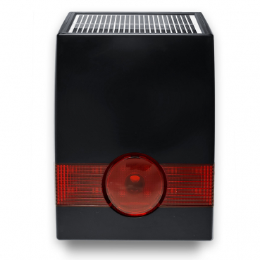 Sirène extérieure solaire sans-fil noire 108dB avec flash pour alarme DNBi / ICE-Bi / SHBi sans logo